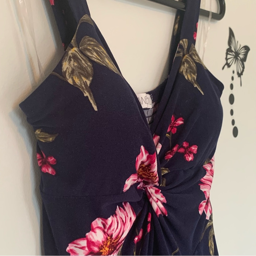🌺 Planet Gold Dress in Navy with floral print NWOT - Picture 3 of 6